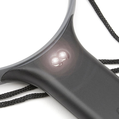 A close up of the light source on the around the neck magnifier.