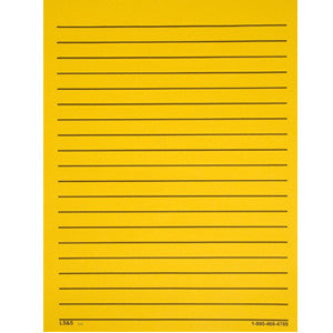 Yellow colored paper with thick black lines that give you plenty of space for writing. You know what it is black and yellow, black and yellow. Go Steelers!