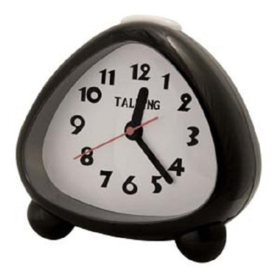 Black clock with white face and black numbers