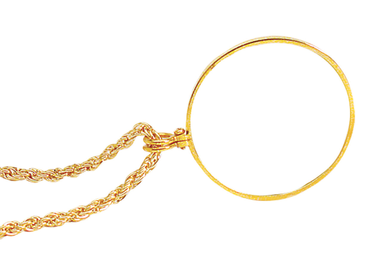 Always be prepared and look stylish while doing it with this gold pendant magnifier with chain